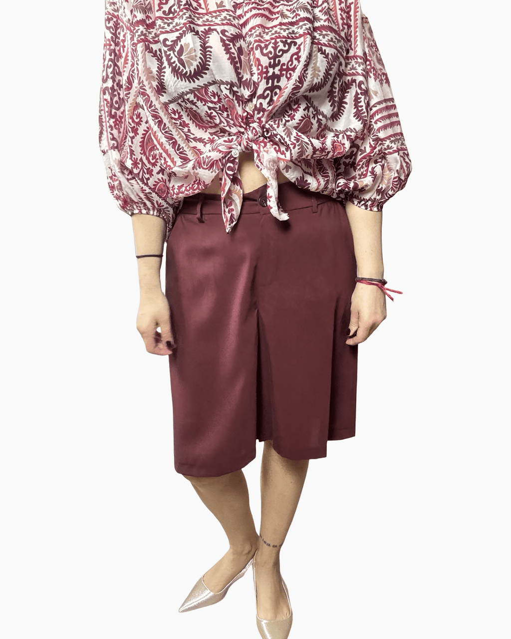 BERMUDA IN CUPRO TENSIONE IN - XE BLU ABBIGLIAMENTO