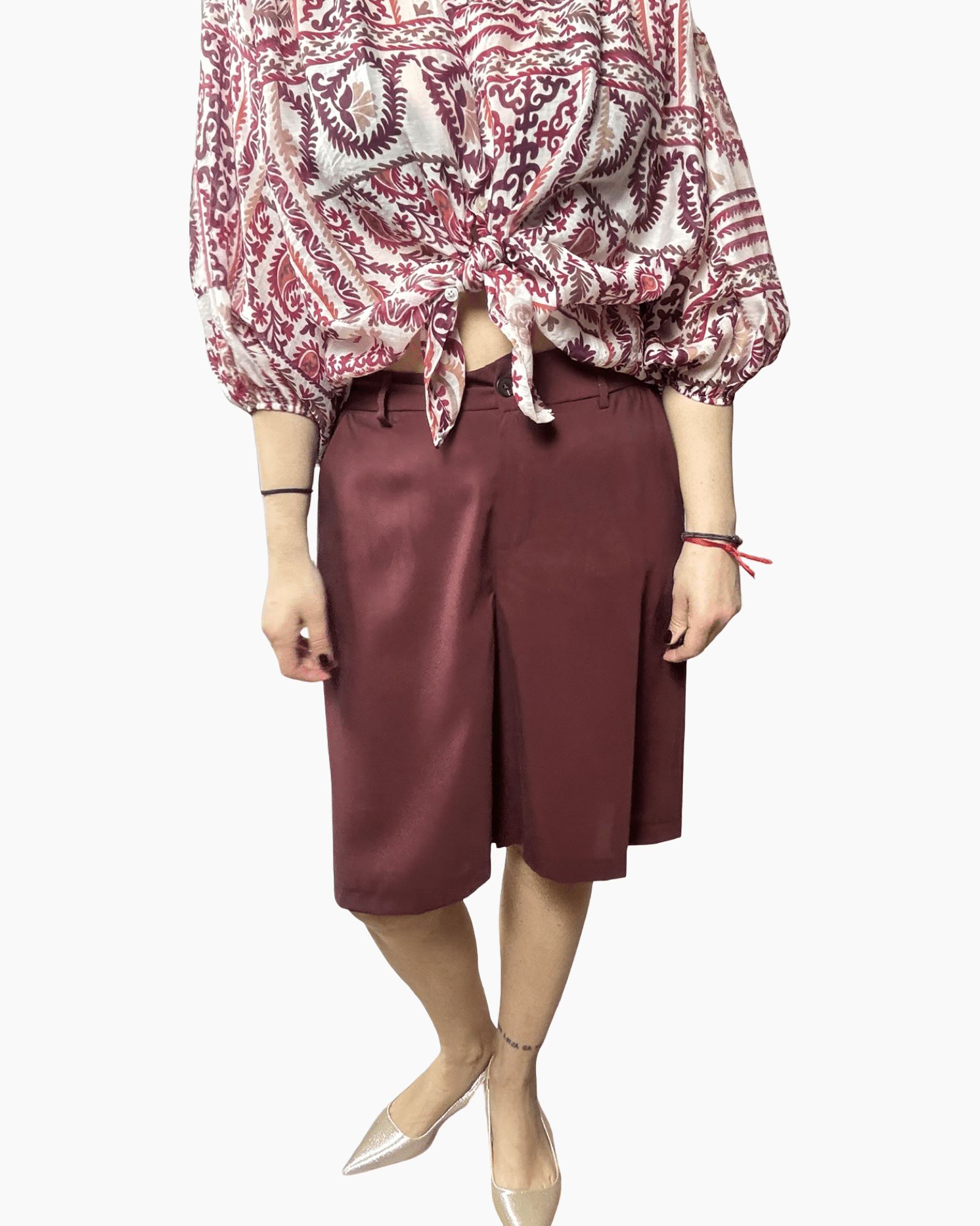 BERMUDA IN CUPRO TENSIONE IN - XE BLU ABBIGLIAMENTO