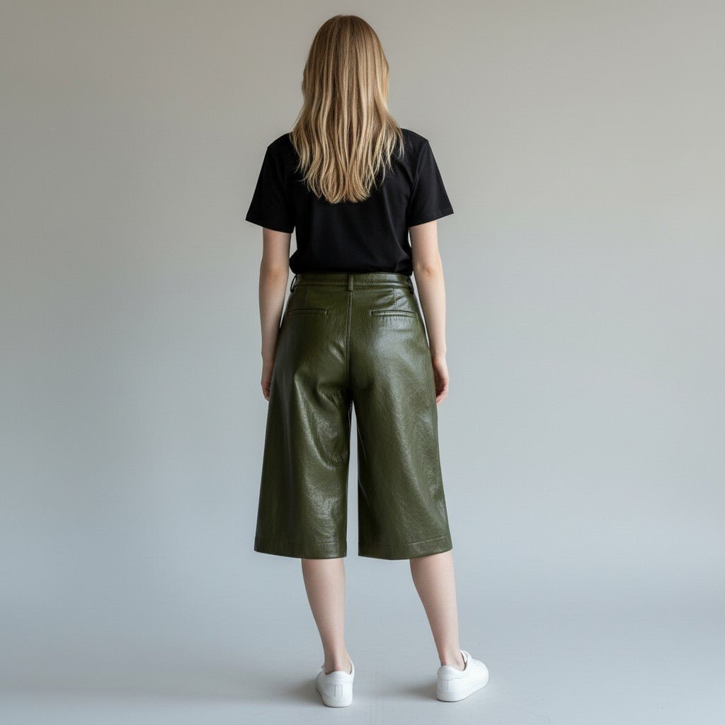 BERMUDA IN ECOPELLE HAVEONE - XE BLU Abbigliamento Donna