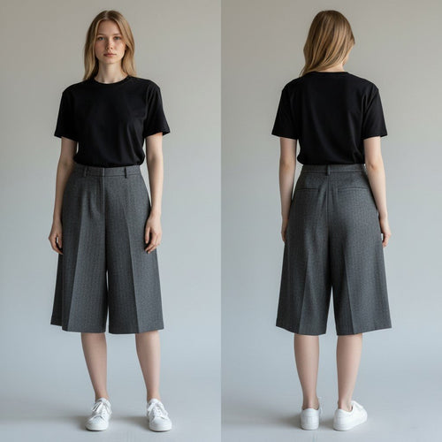BERMUDA MELANGIATA TENSIONE IN - XE BLU Abbigliamento Donna
