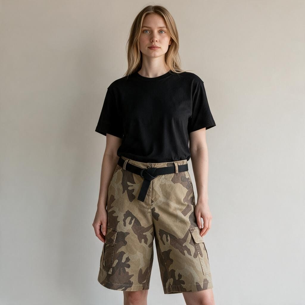 BERMUDA MIMETICO SUSY MIX - XE BLU Abbigliamento Donna