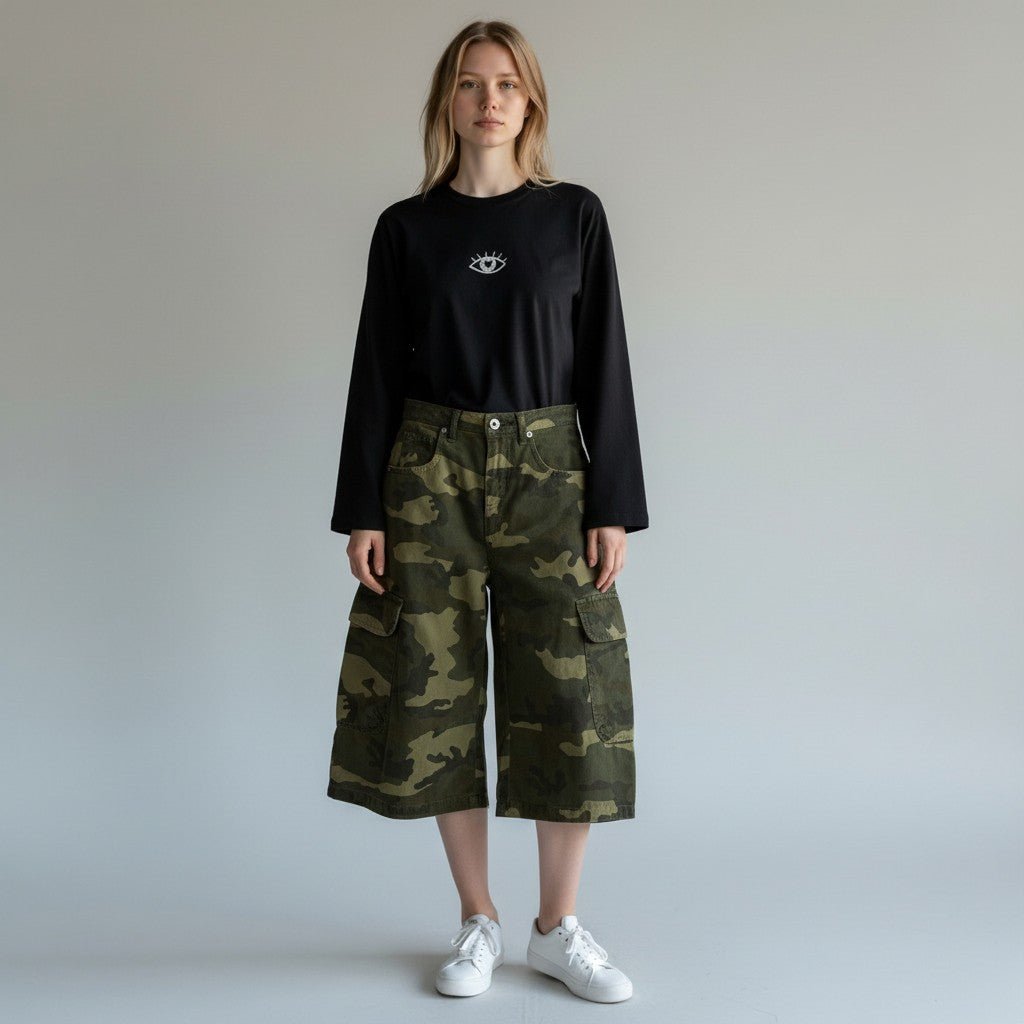BERMUDA MIMETICO VICOLO - XE BLU Abbigliamento Donna