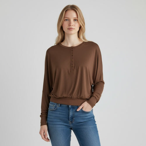 BODY MANICA AMPIA MOTEL - XE BLU Abbigliamento Donna