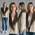 BOMBER CON INSERTO ECOPELLICCIA SUSY MIX - XE BLU Abbigliamento Donna