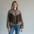 BOMBER FRANGE VICOLO - XE BLU Abbigliamento Donna
