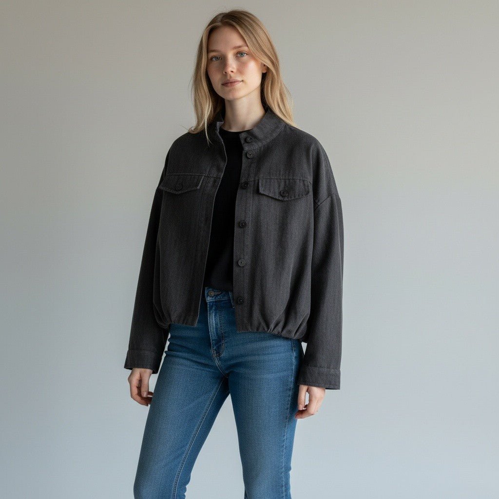 BOMBER SFUMATO SUSY MIX - XE BLU Abbigliamento Donna
