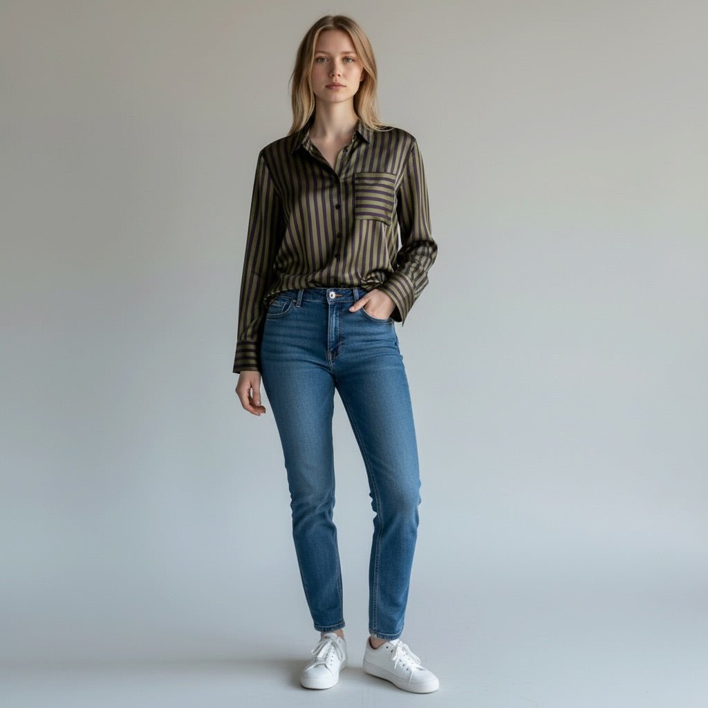 CAMCIA RIGATA SUSY MIX - XE BLU Abbigliamento Donna