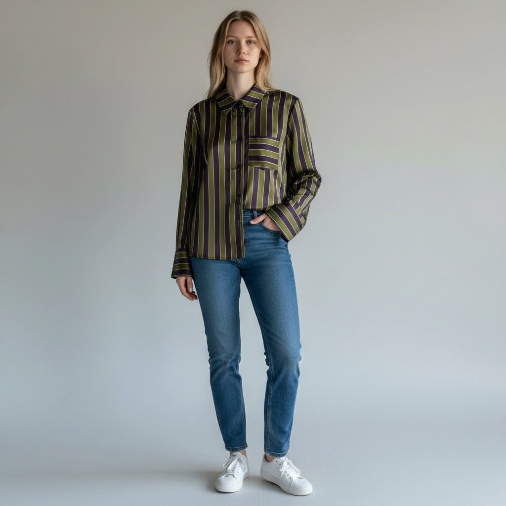 CAMCIA RIGATA SUSY MIX - XE BLU Abbigliamento Donna