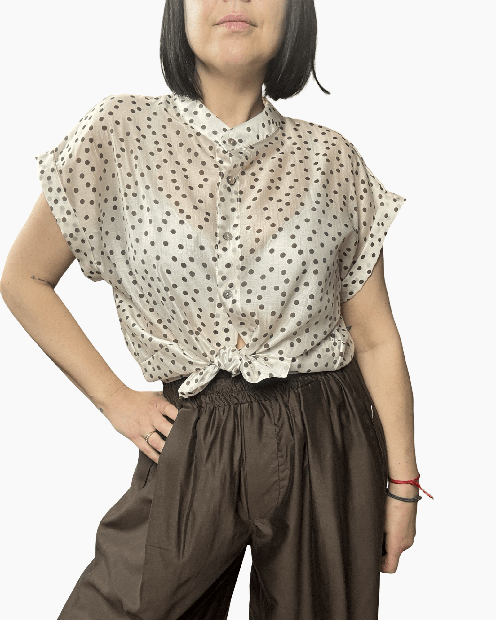 CAMICIA A POIS SUSY MIX - XE BLU ABBIGLIAMENTO