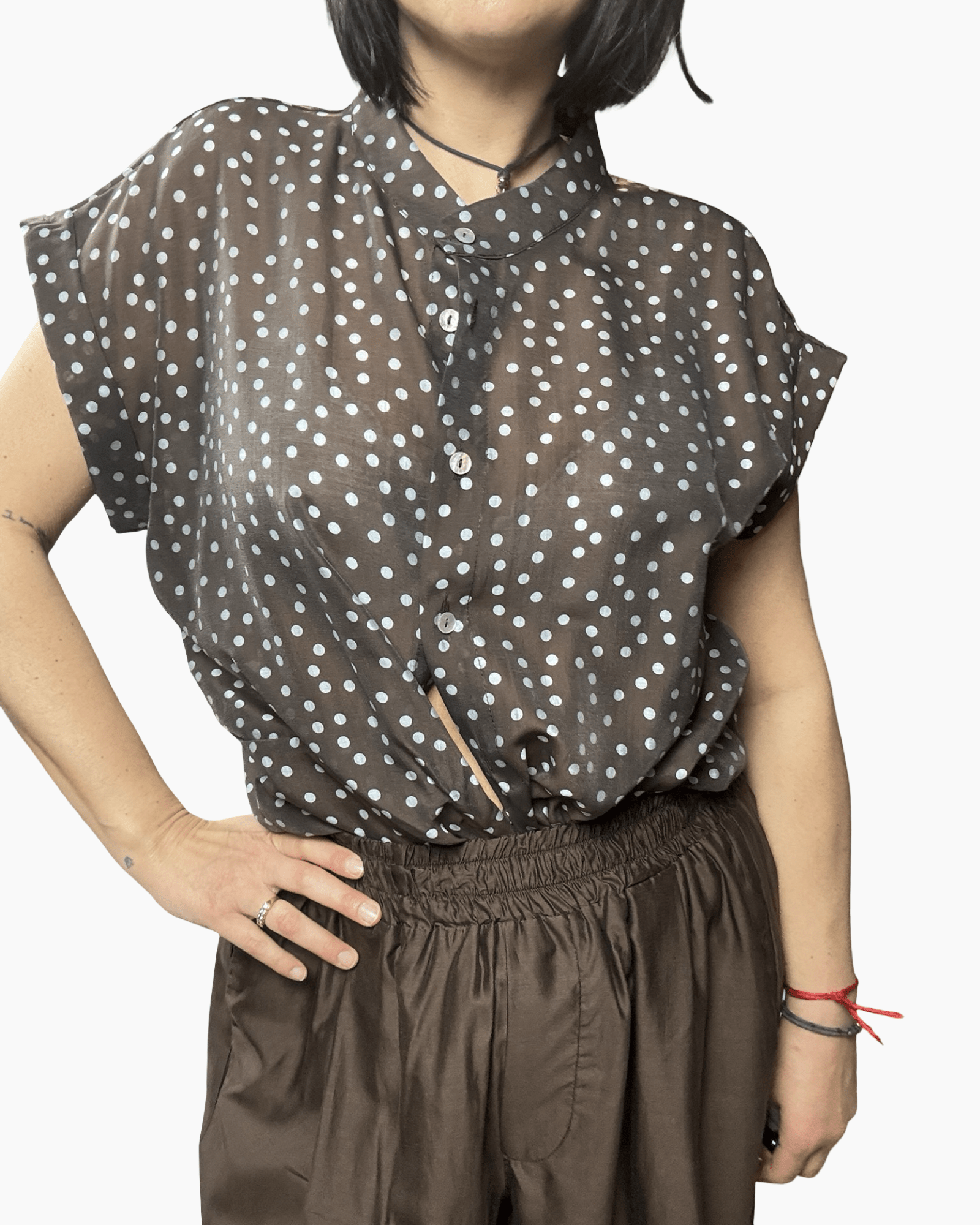 CAMICIA A POIS SUSY MIX - XE BLU ABBIGLIAMENTO