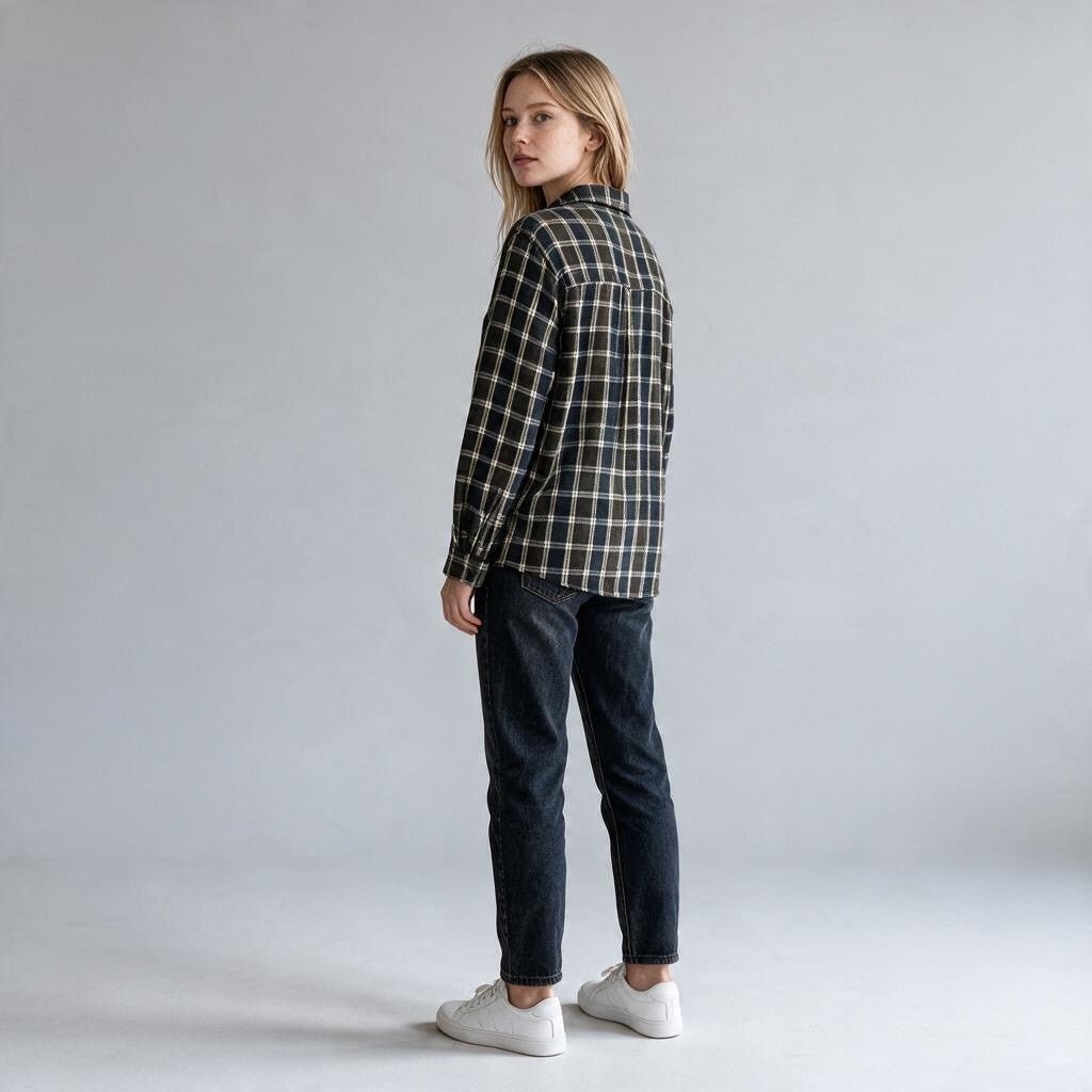 CAMICIA A QUADRETTI SUSY MIX - XE BLU Abbigliamento Donna