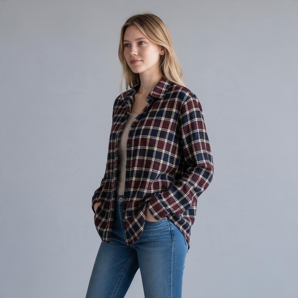 CAMICIA A QUADRETTI SUSY MIX - XE BLU Abbigliamento Donna