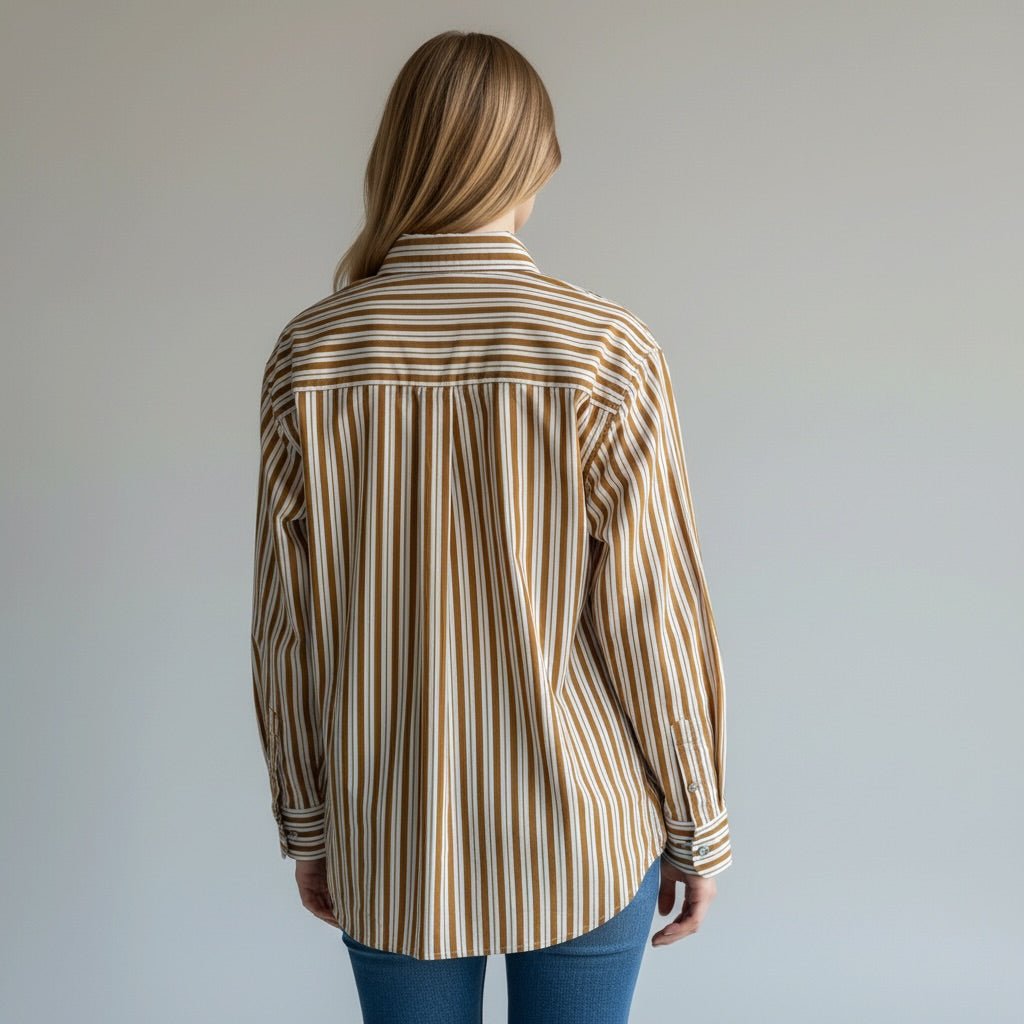 CAMICIA A RIGHE CON TASCA PAILLETTES SUSY MIX - XE BLU Abbigliamento Donna