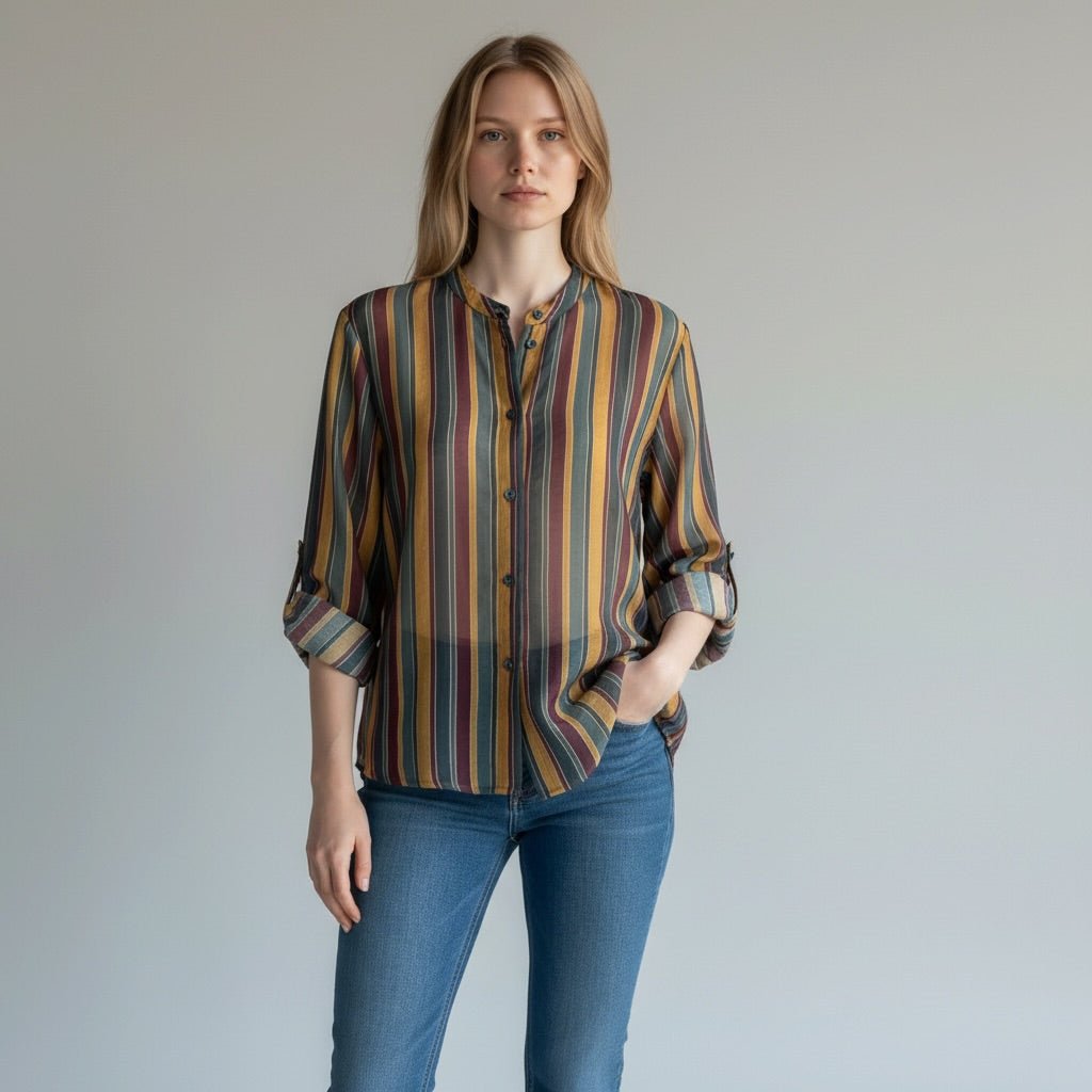CAMICIA A RIGHE HAVEONE - XE BLU Abbigliamento Donna