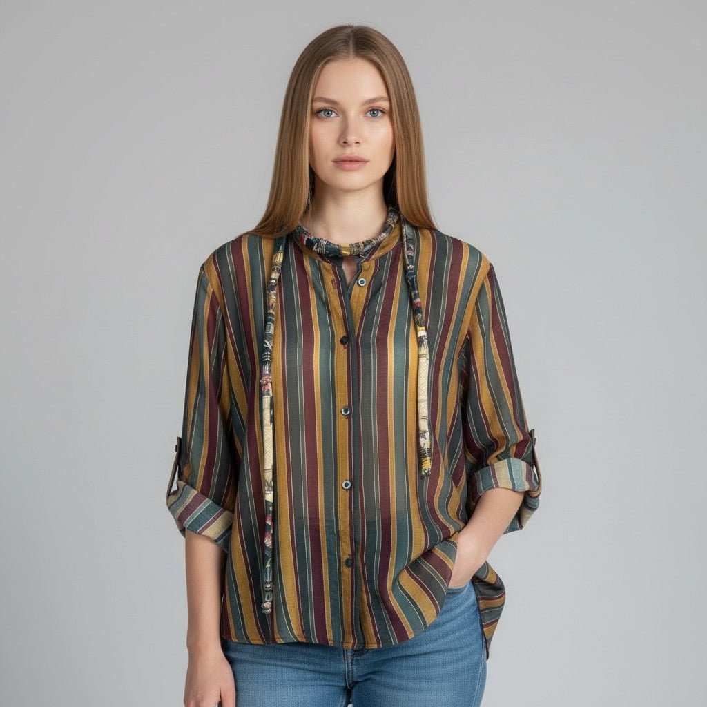 CAMICIA A RIGHE HAVEONE - XE BLU Abbigliamento Donna