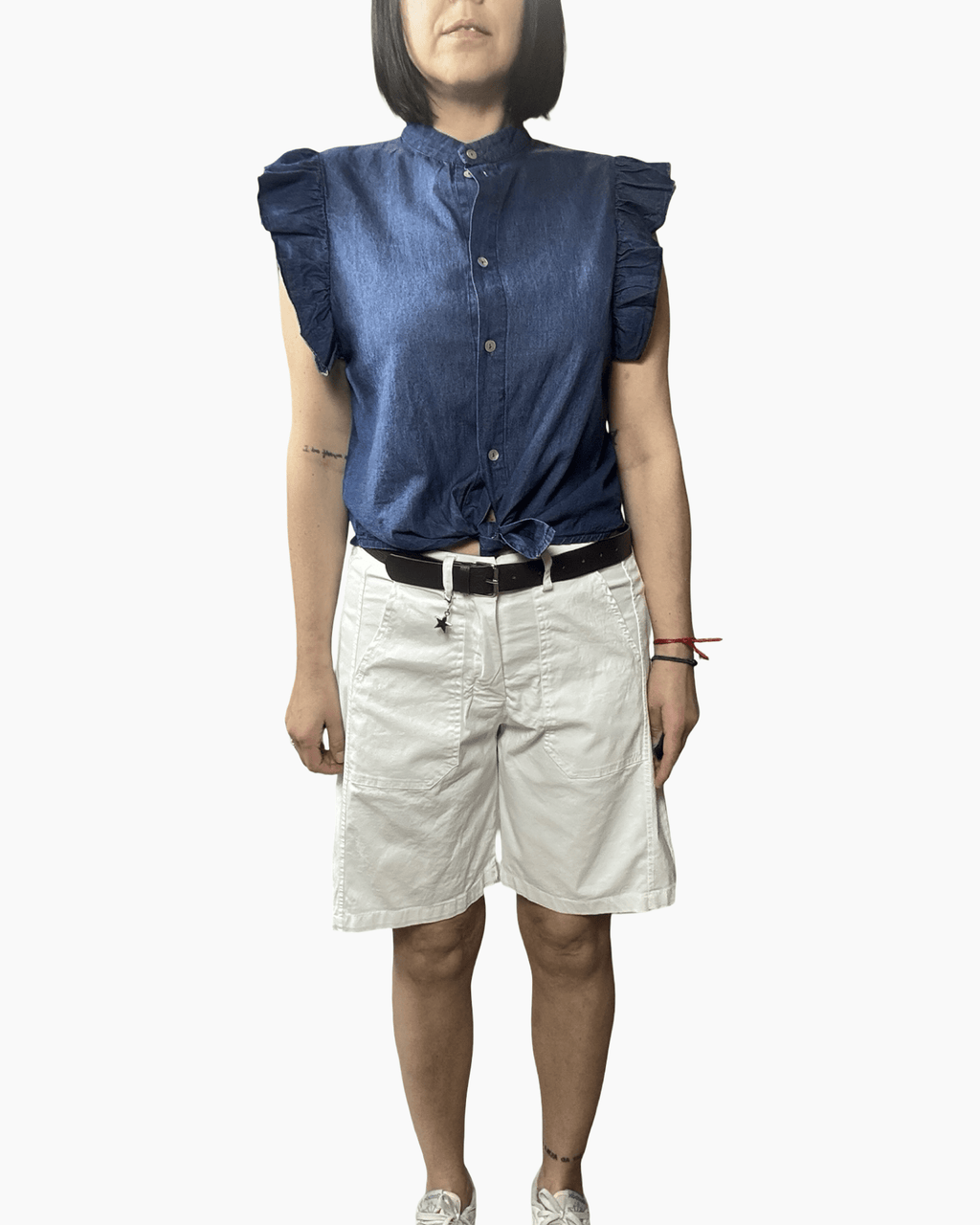 CAMICIA ALETTA IN CHAMBRAY SUSY MIX - XE BLU ABBIGLIAMENTO
