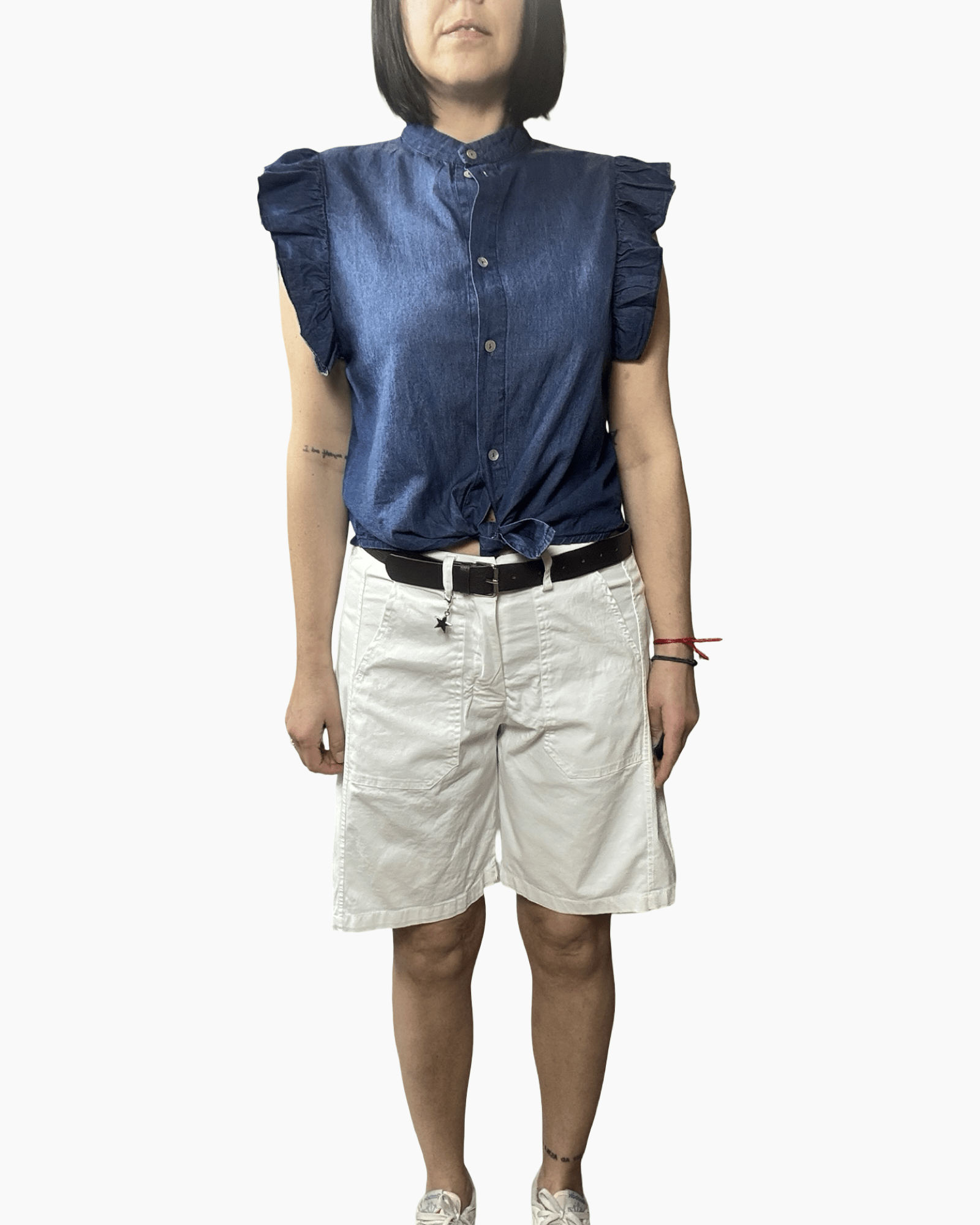 CAMICIA ALETTA IN CHAMBRAY SUSY MIX - XE BLU ABBIGLIAMENTO
