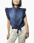 CAMICIA ALETTA IN CHAMBRAY SUSY MIX - XE BLU ABBIGLIAMENTO