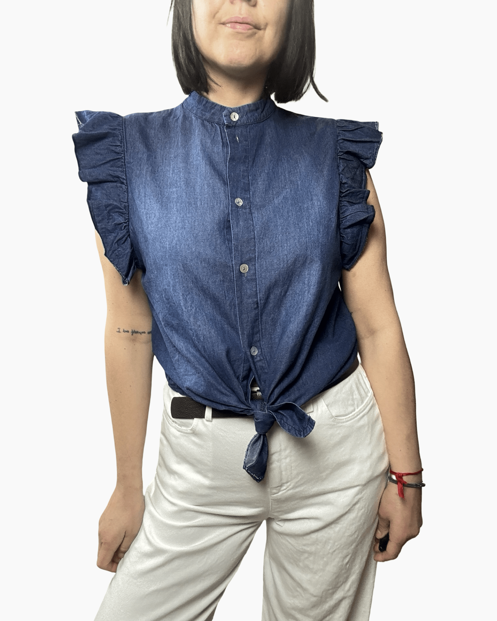 CAMICIA ALETTA IN CHAMBRAY SUSY MIX - XE BLU ABBIGLIAMENTO