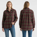 CAMICIA CHECK BORDEAUX-AZZURRO TENSIONE IN - XE BLU Abbigliamento Donna