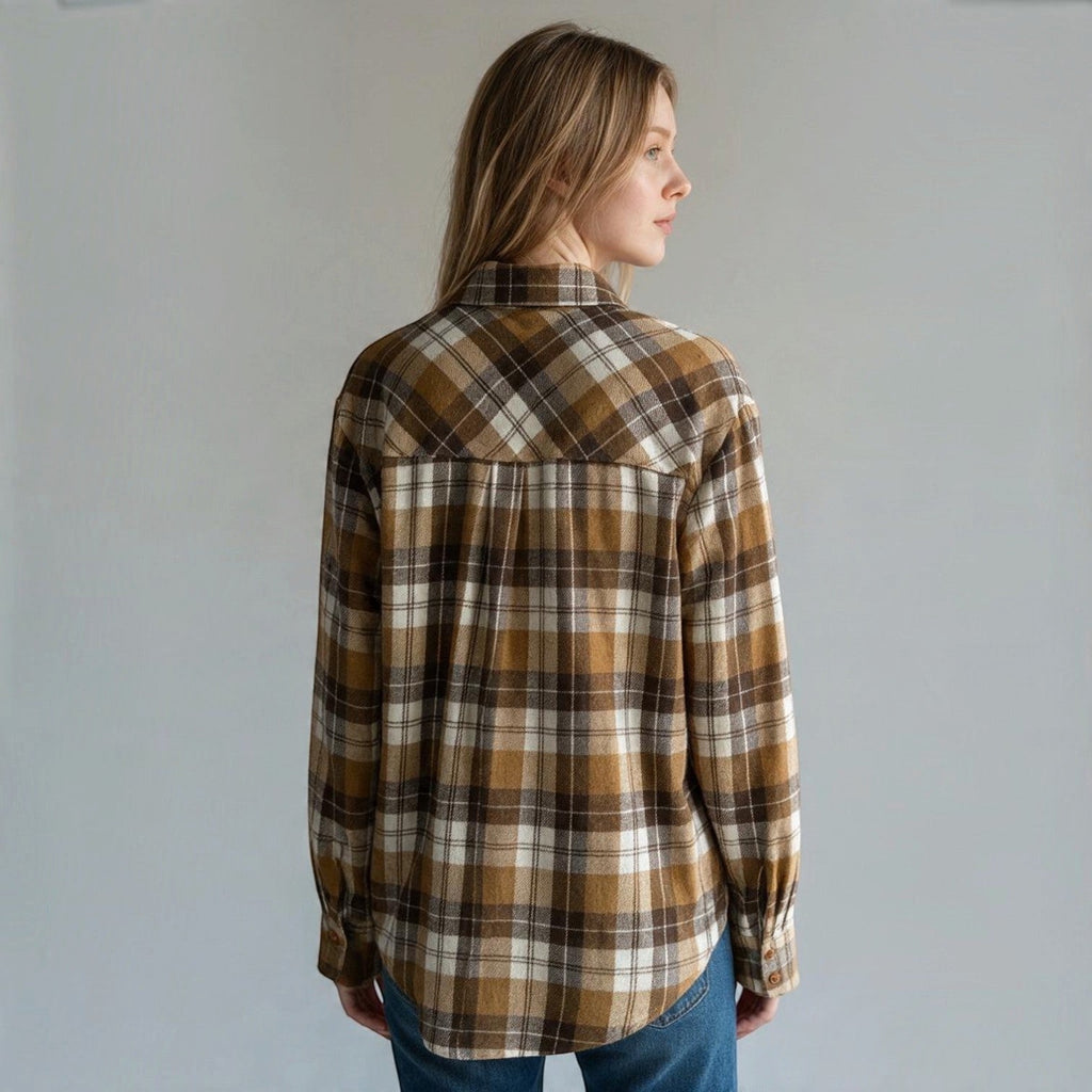CAMICIA CHECK CON TASCA - XE BLU Abbigliamento Donna