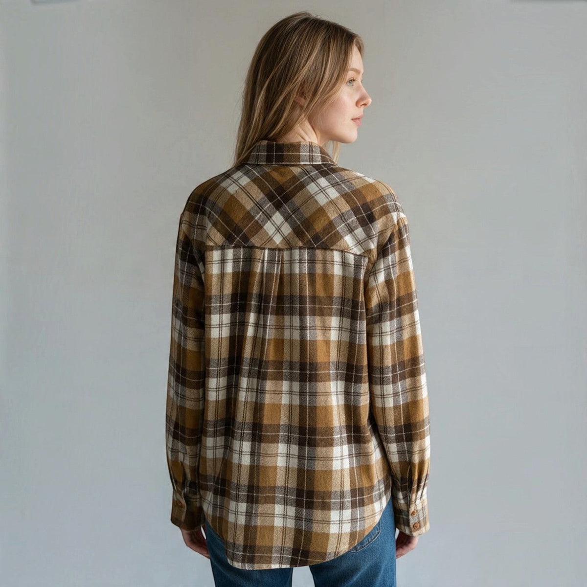 CAMICIA CHECK CON TASCA - XE BLU Abbigliamento Donna