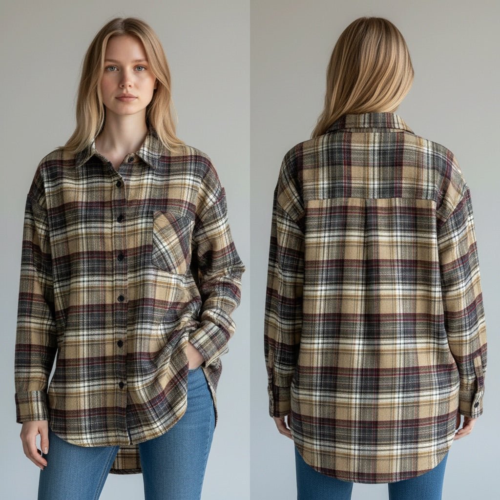CAMICIA CHECK IN FLANELLA TENSIONE IN - XE BLU Abbigliamento Donna