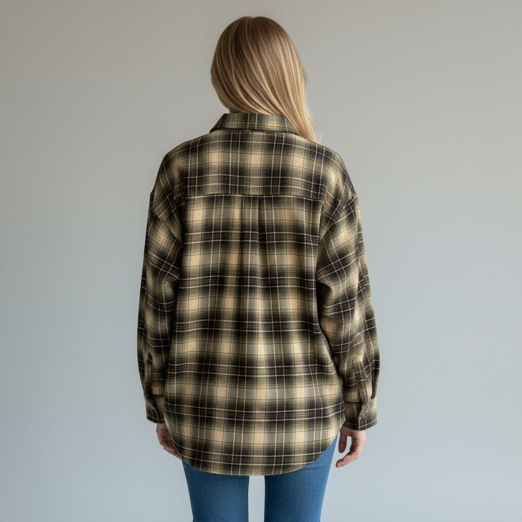 CAMICIA CHECK MARRONE SUSY MIX - XE BLU Abbigliamento Donna