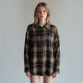 CAMICIA CHECK OVER BORDEAUX SUSY MIX - XE BLU Abbigliamento Donna