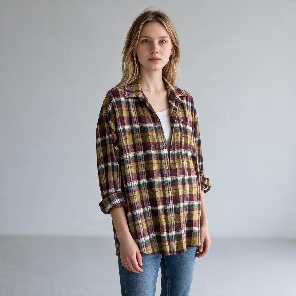 CAMICIA CHECK SUSY MIX - XE BLU Abbigliamento Donna