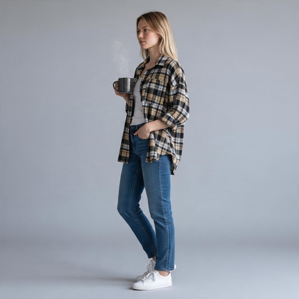 CAMICIA CHECK SUSY MIX - XE BLU Abbigliamento Donna