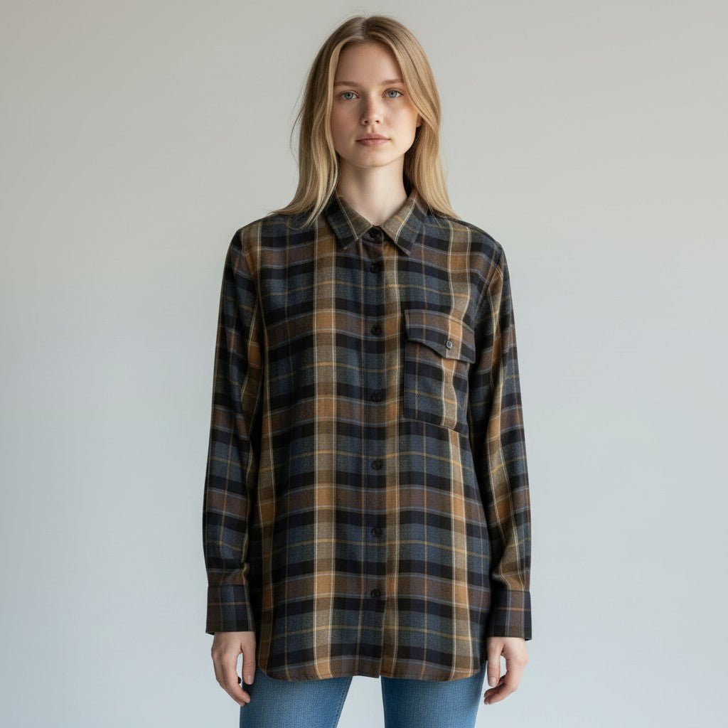 CAMICIA CHECK VICOLO - XE BLU Abbigliamento Donna