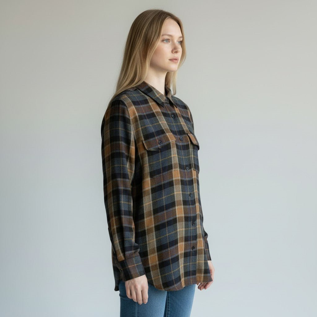 CAMICIA CHECK VICOLO - XE BLU Abbigliamento Donna