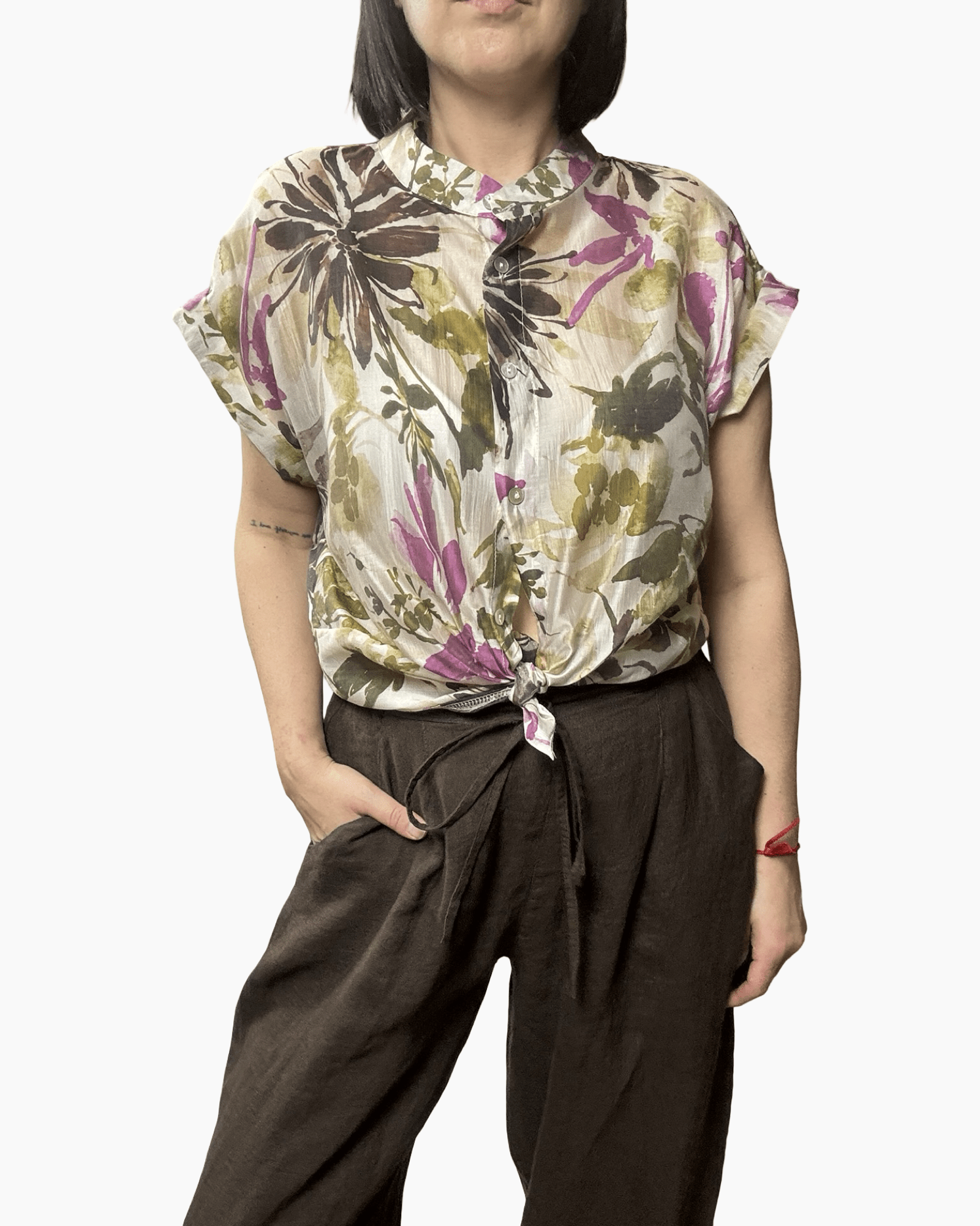 CAMICIA COLLO COREANA MULTIFANTASIE SUSY MIX - XE BLU ABBIGLIAMENTO