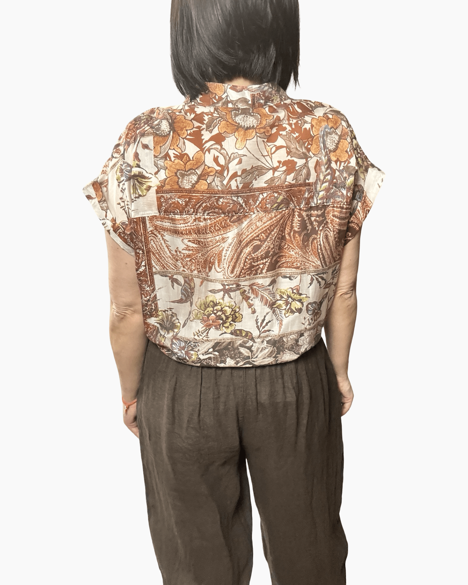 CAMICIA COLLO COREANA MULTIFANTASIE SUSY MIX - XE BLU ABBIGLIAMENTO