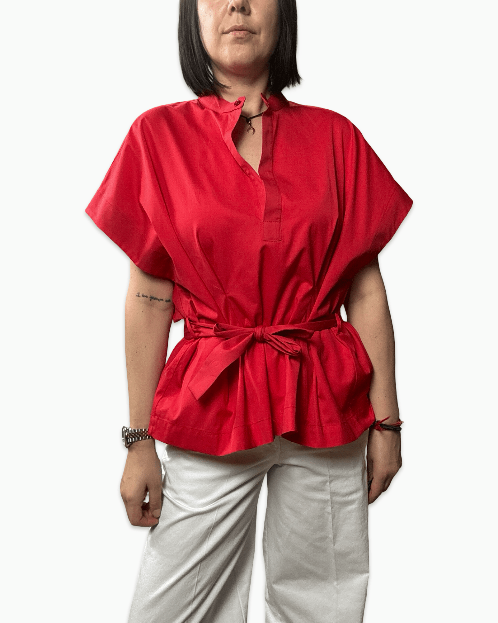 CAMICIA CON CINTUTA VICOLO - XE BLU ABBIGLIAMENTO