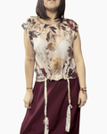 CAMICIA CON COULISSE A FIORI VICOLO - XE BLU ABBIGLIAMENTO