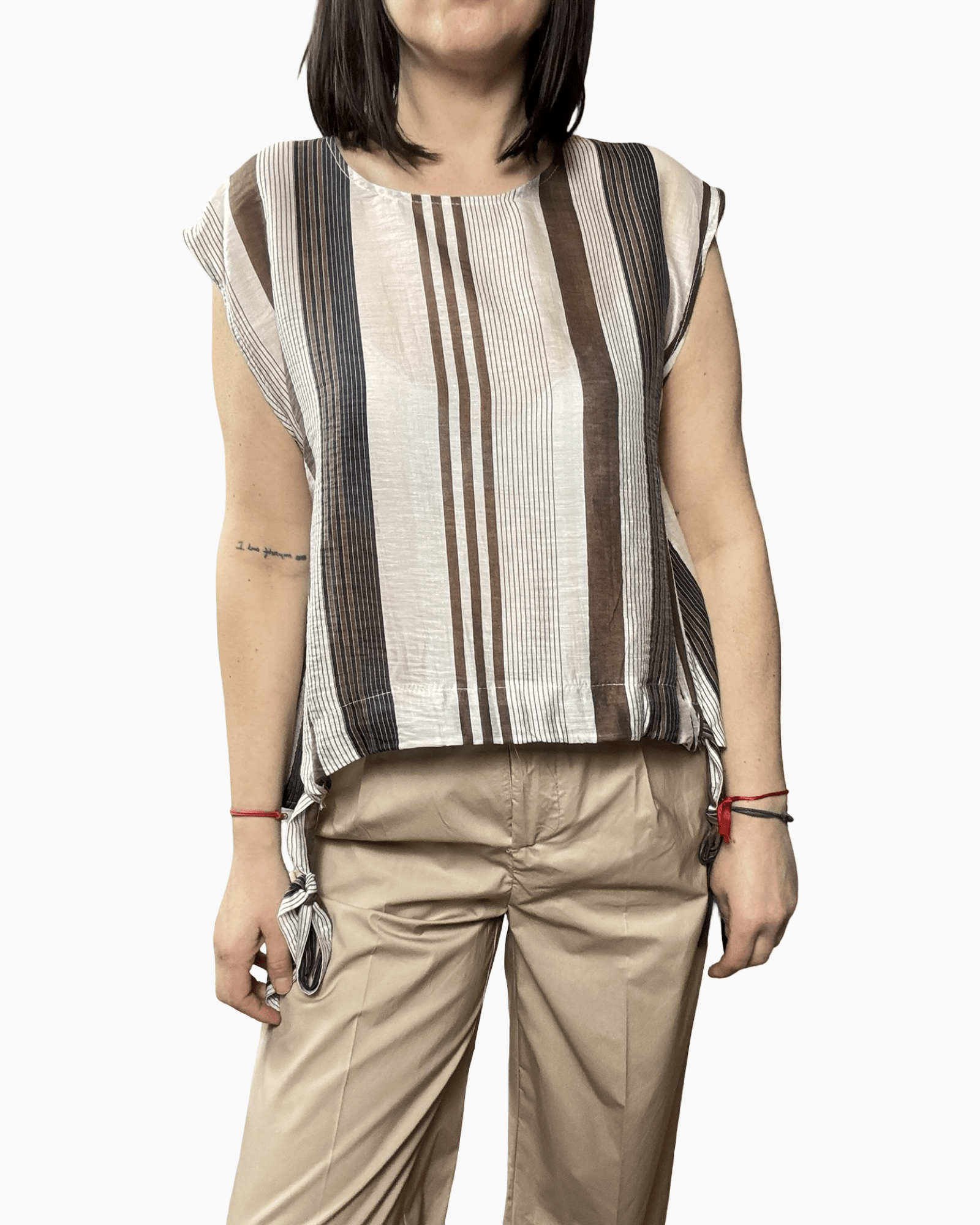 CAMICIA CON COULISSE RIGATA VICOLO - XE BLU ABBIGLIAMENTO
