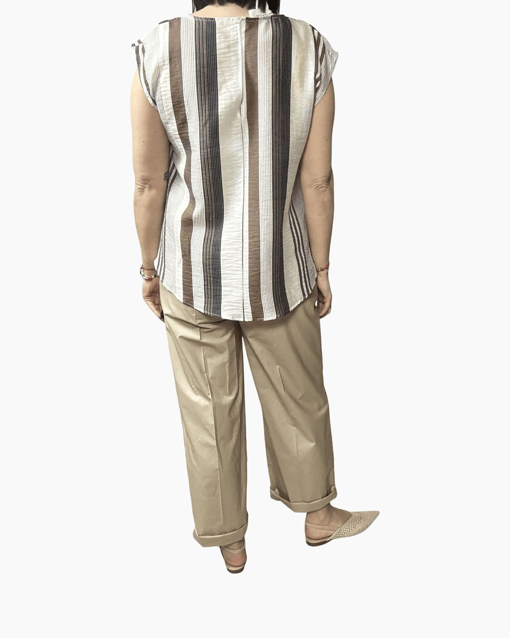 CAMICIA CON COULISSE RIGATA VICOLO - XE BLU ABBIGLIAMENTO