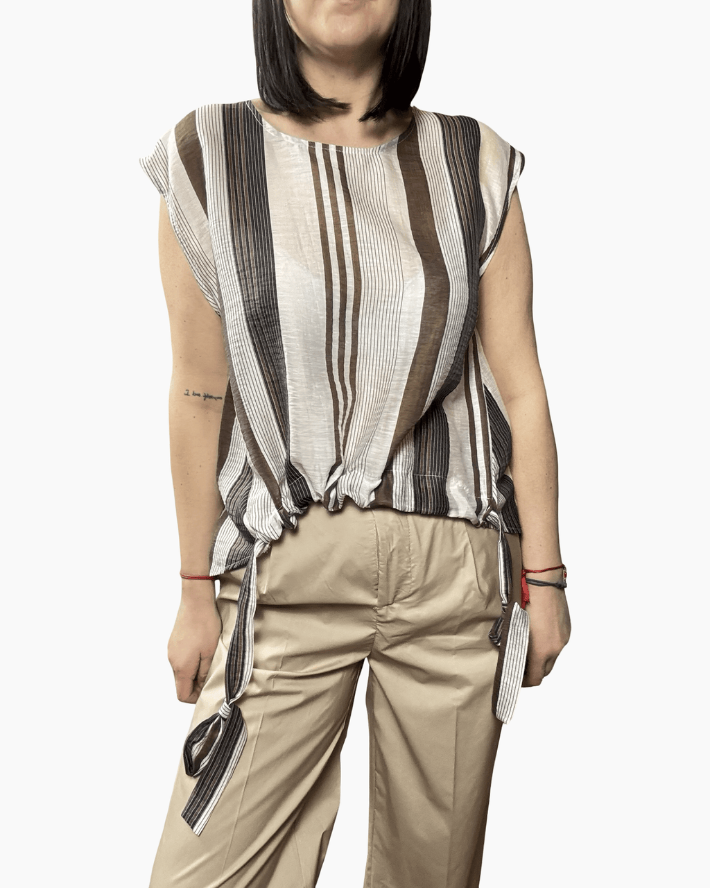 CAMICIA CON COULISSE RIGATA VICOLO - XE BLU ABBIGLIAMENTO