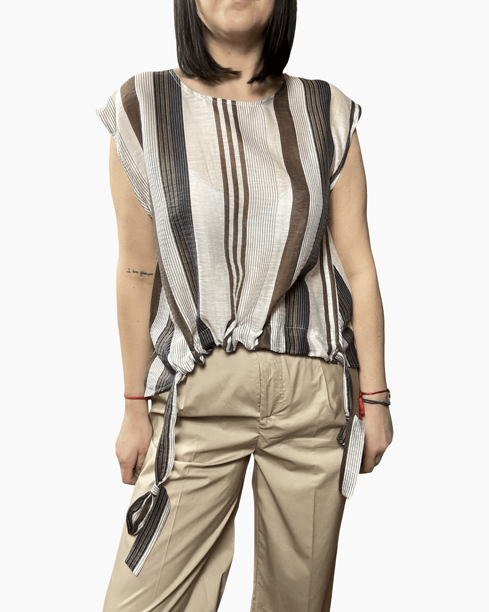 CAMICIA CON COULISSE RIGATA VICOLO - XE BLU ABBIGLIAMENTO