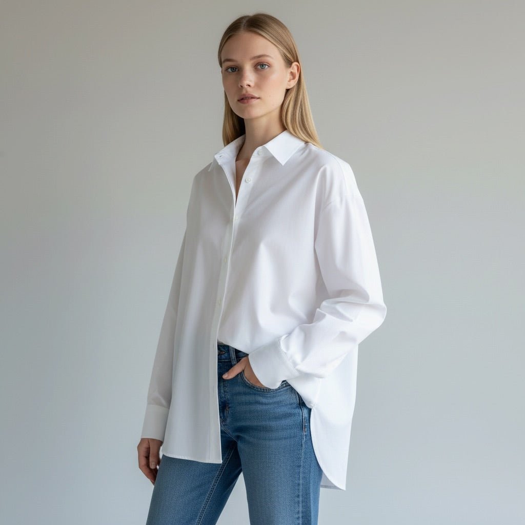 CAMICIA CON PIUMA TENSIONE IN - XE BLU Abbigliamento Donna