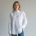 CAMICIA CON PIUMA TENSIONE IN - XE BLU Abbigliamento Donna