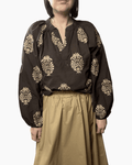 CAMICIA CON RICAMI SUSY MIX - XE BLU ABBIGLIAMENTO