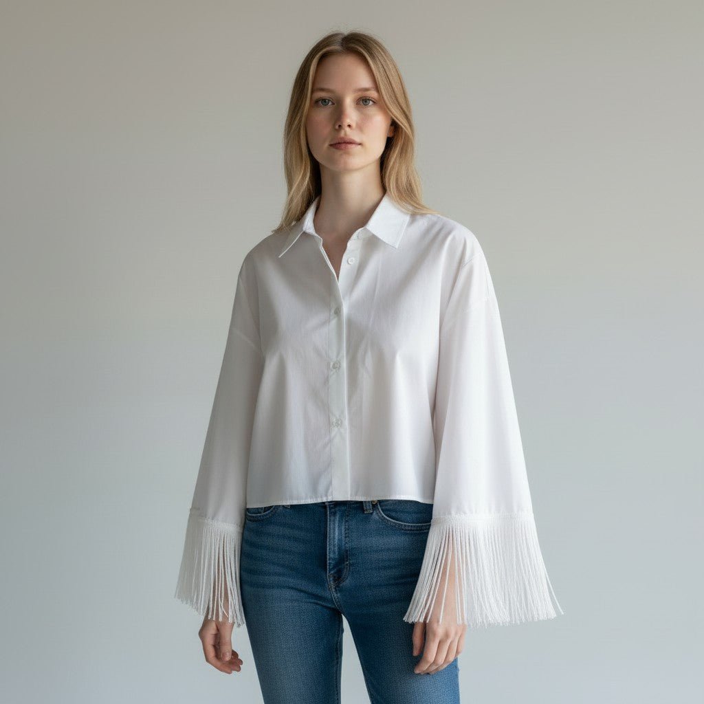 CAMICIA CROPPED DON FRANGE VICOLO - XE BLU Abbigliamento Donna