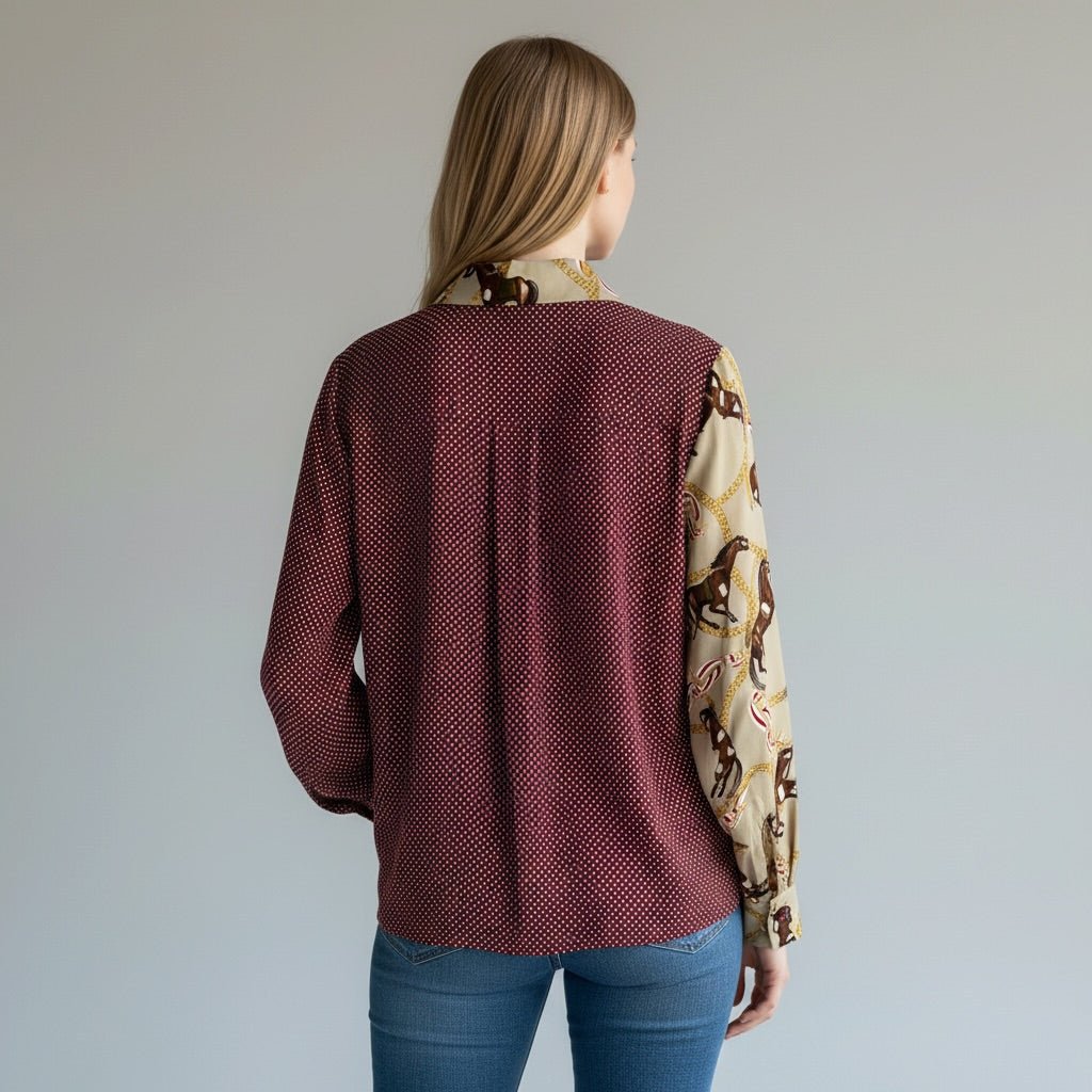 CAMICIA DOPPIA FANTASIA DIXIE - XE BLU Abbigliamento Donna