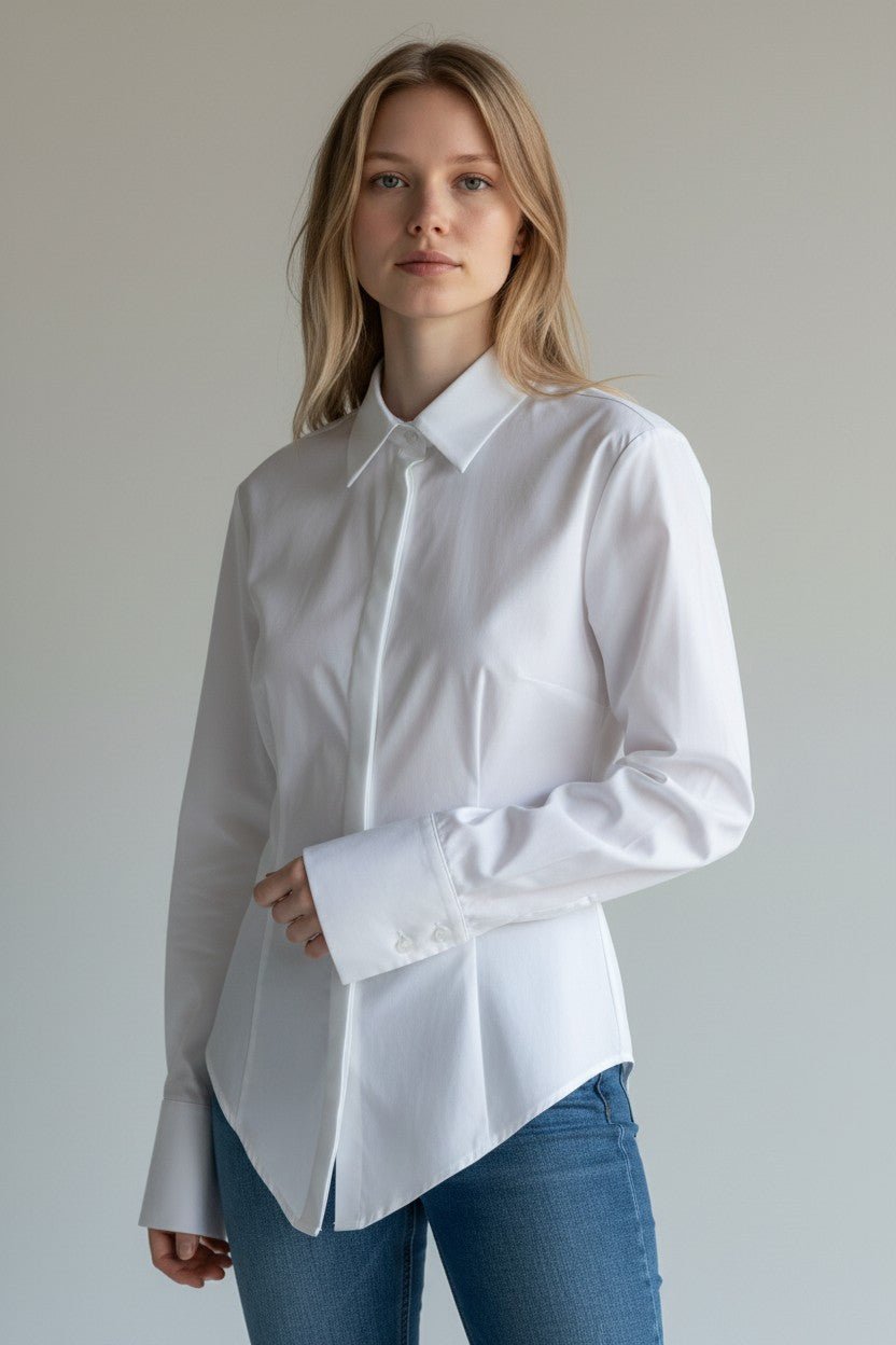 CAMICIA ELEGANTE DONNA CON DETTAGLIO INCROCIATO - XE BLU Abbigliamento Donna