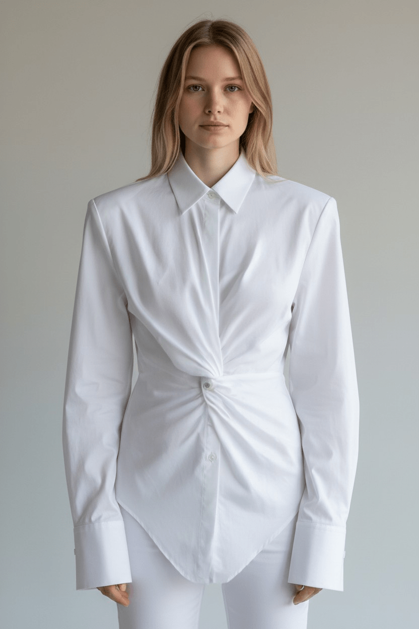 CAMICIA ELEGANTE DONNA CON DETTAGLIO INCROCIATO - XE BLU Abbigliamento Donna