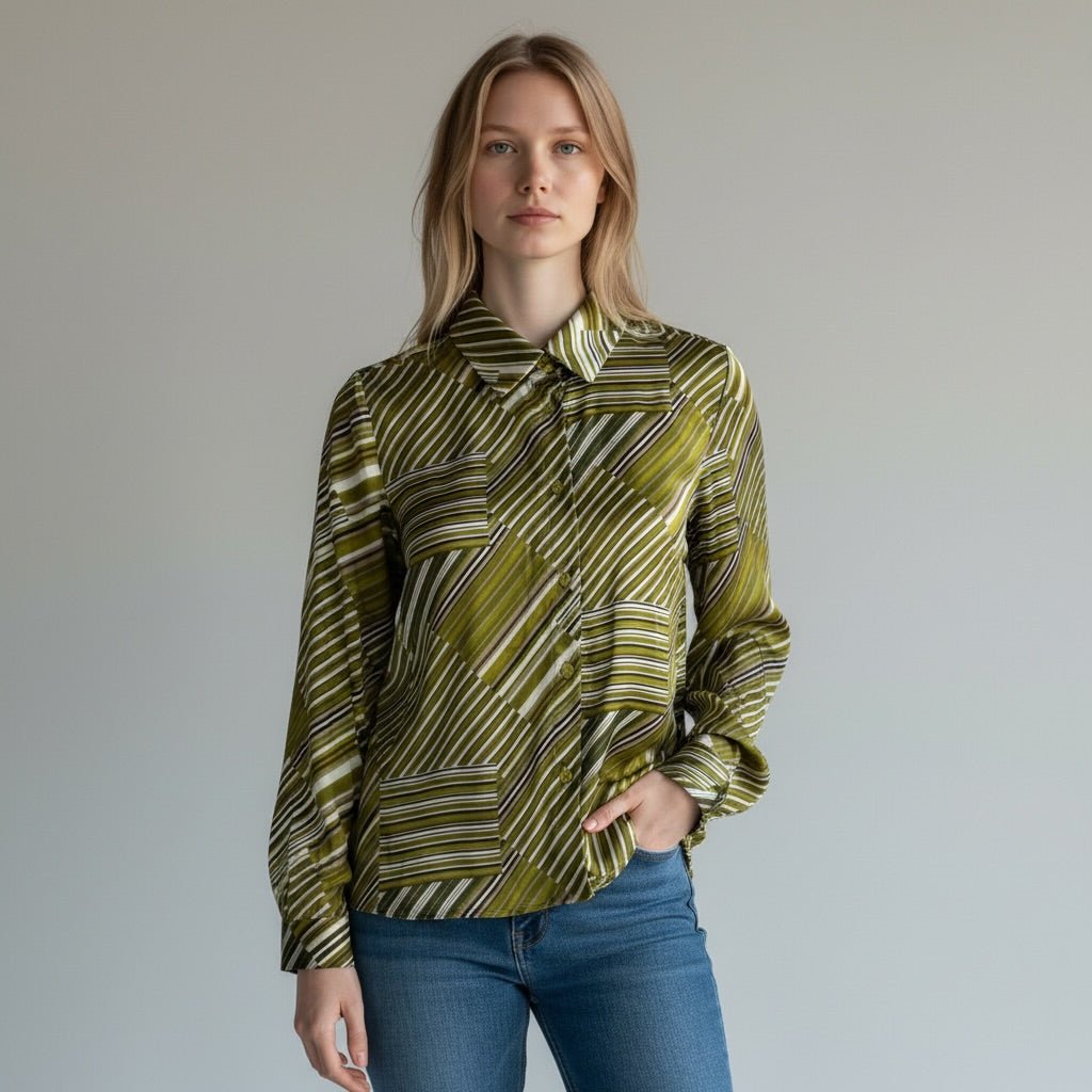 CAMICIA FANTASIA ASIMMETRICA SUSY MIX - XE BLU Abbigliamento Donna