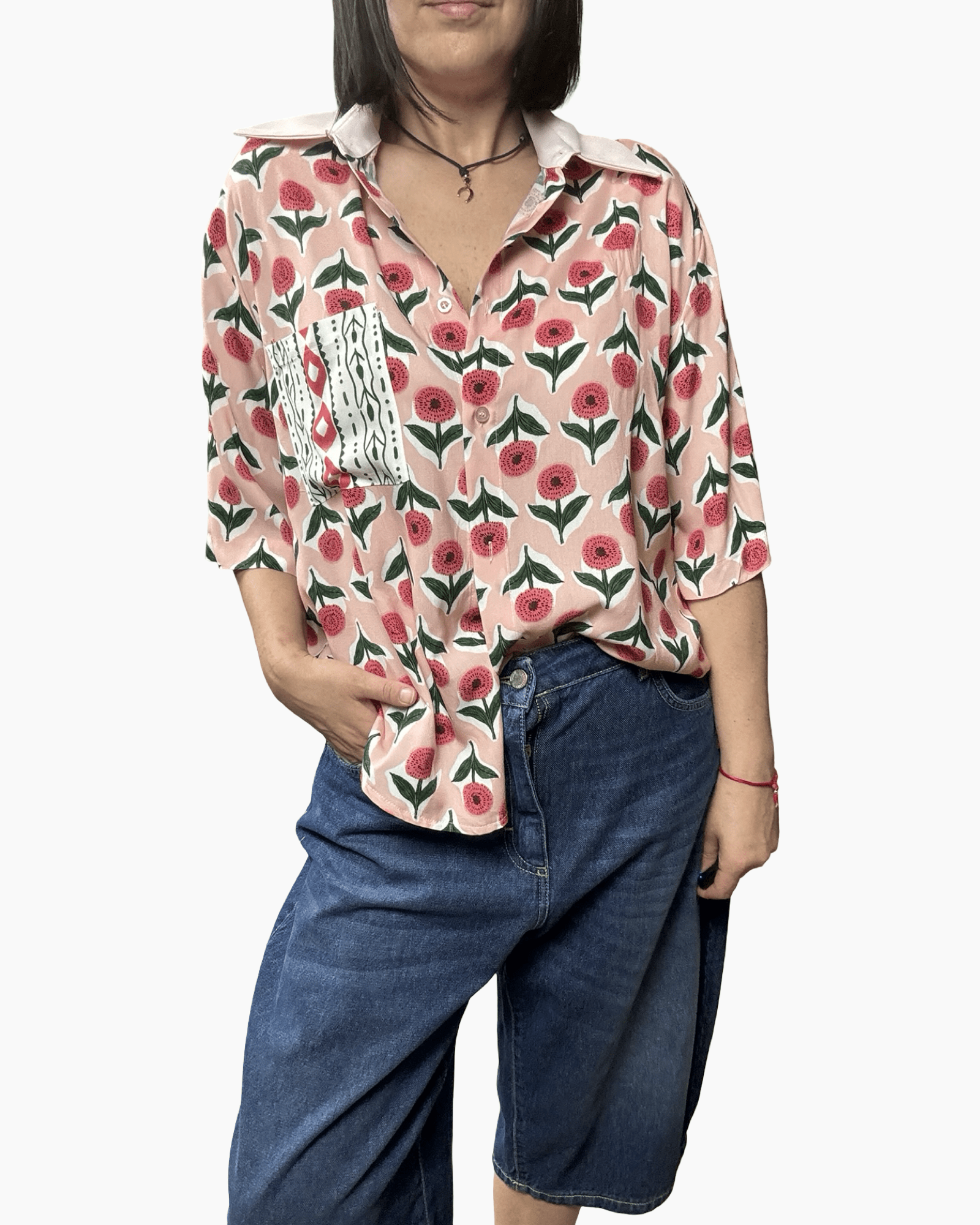 CAMICIA FIORI ROSA HAVEONE - XE BLU ABBIGLIAMENTO